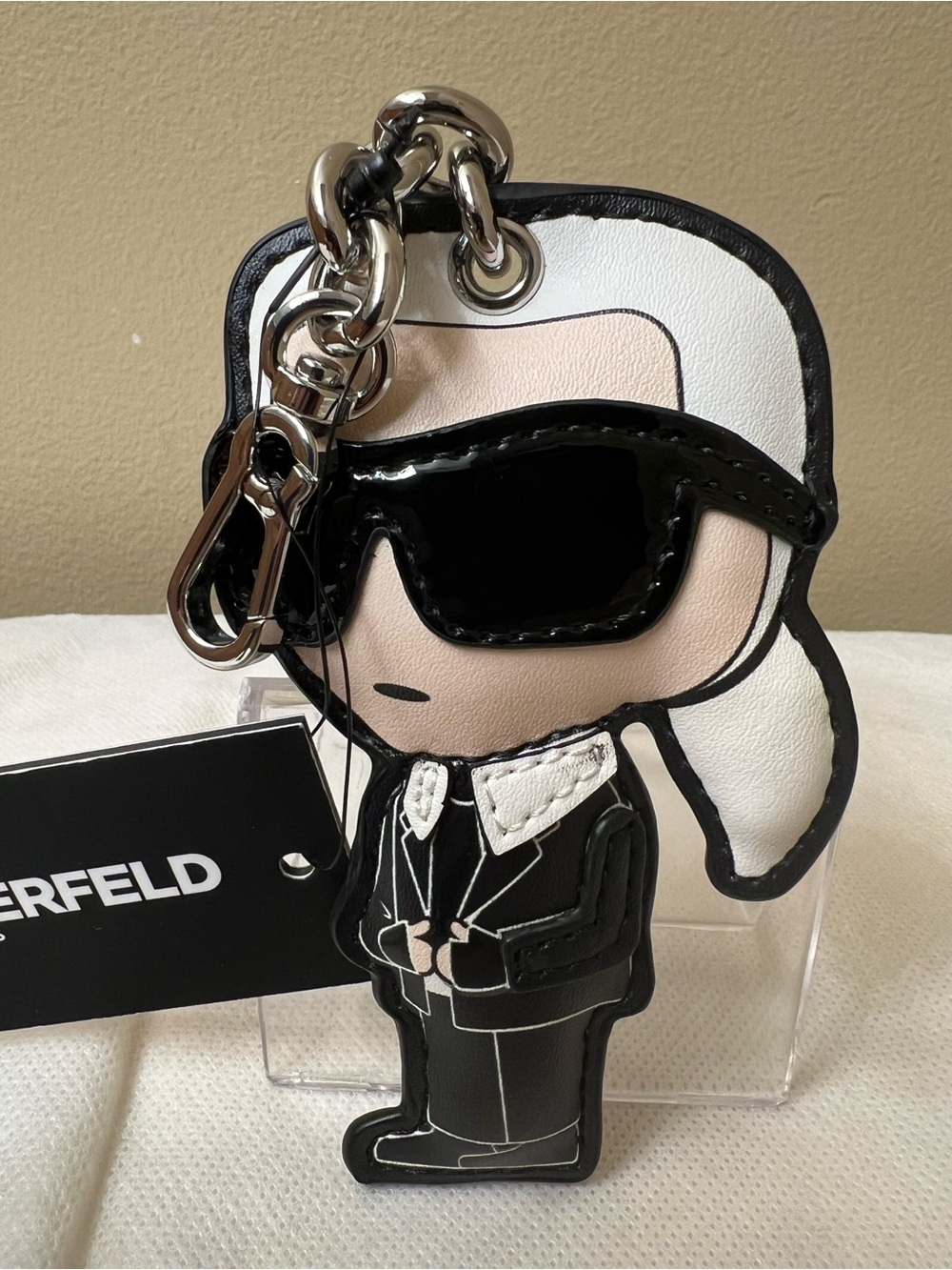 Karl Lagerfeld Black Karl Character Bag Charm Keyring - Picture 3 of 5
